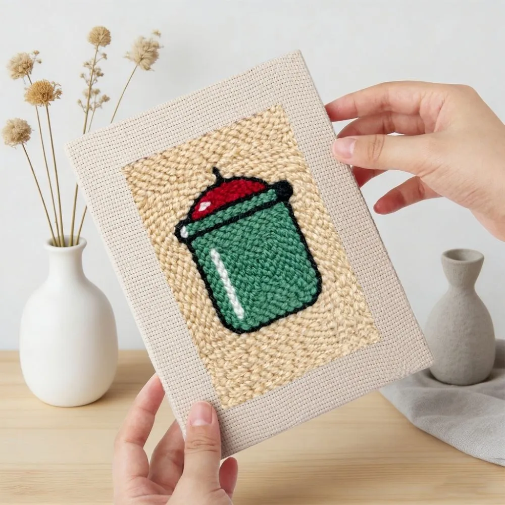Figured'Art Snacktijd 1 punch needle set 4 stuks met frames