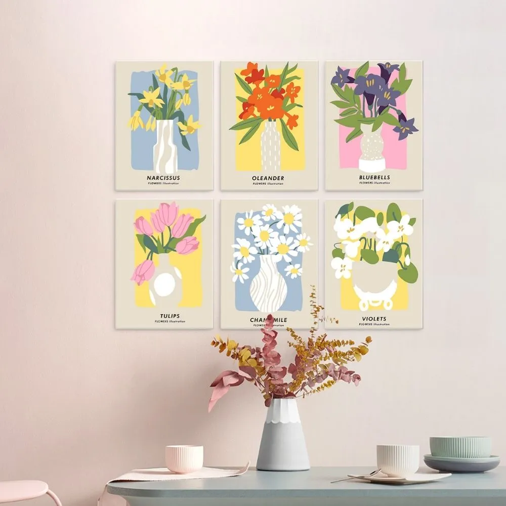 Figured'Art Mini Volle bloei schilderen op nummer 15x20cm bloemen 6 st