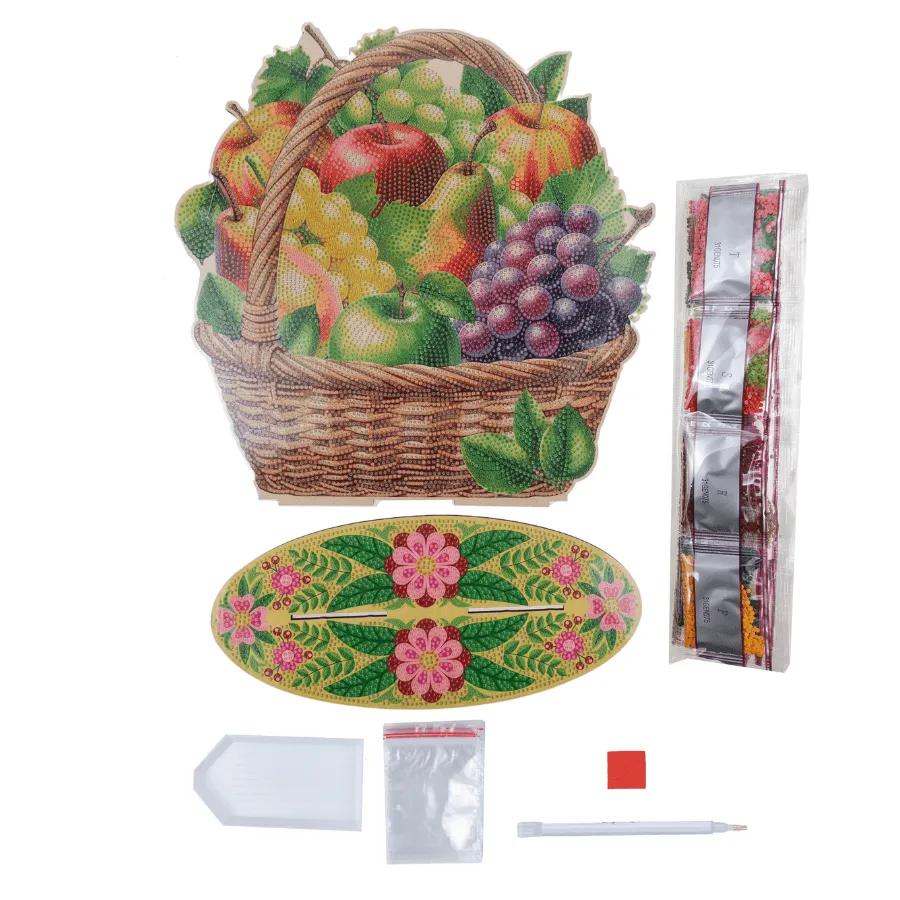 Craft Buddy Crystal Art Fruit Basket houten decoratie 30 cm