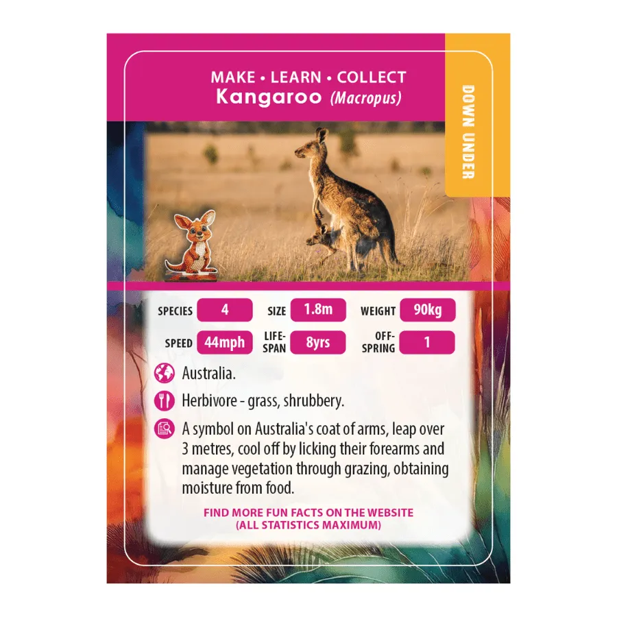 Craft Buddy Crystal Art Wildlife Buddies Kangaroo diamond painting