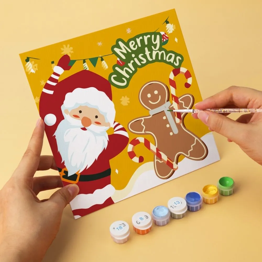 Figured'Art Kerstkleuren mini schilderen op nummer 6 stuks