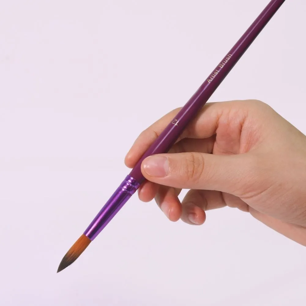 Figured'Art penselen set 12 stuks schilderen op nummer nylon