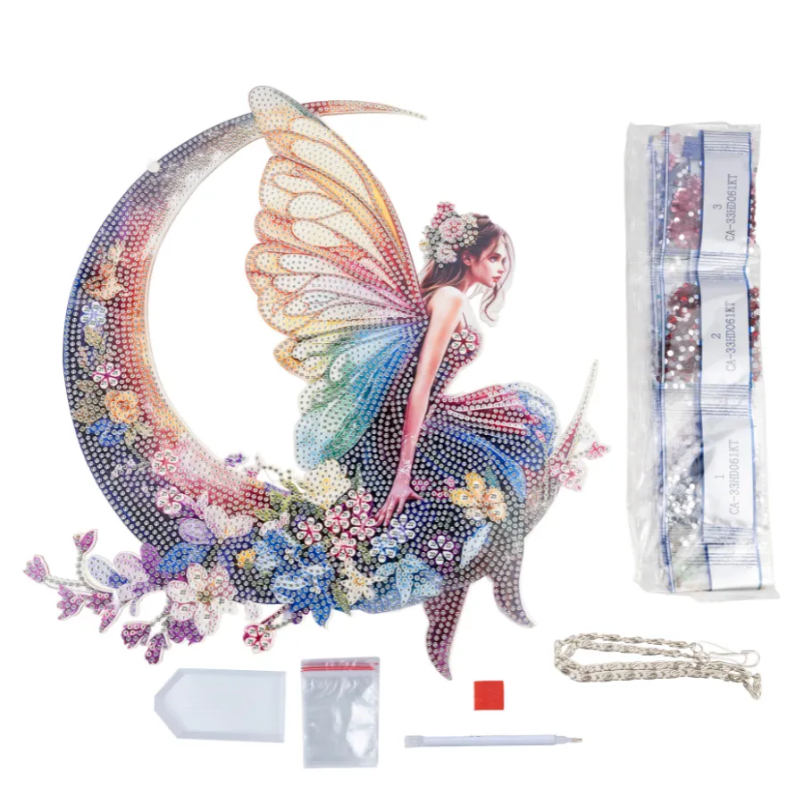 Craft Buddy Crystal Art Moon Flower Fairy Hanger 27,5 cm