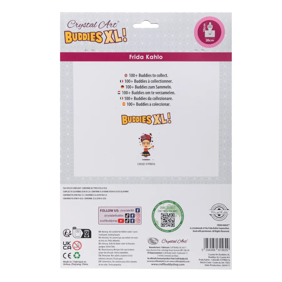 Craft Buddy Crystal Art Buddies Frida Kahlo figuur XL 25 cm