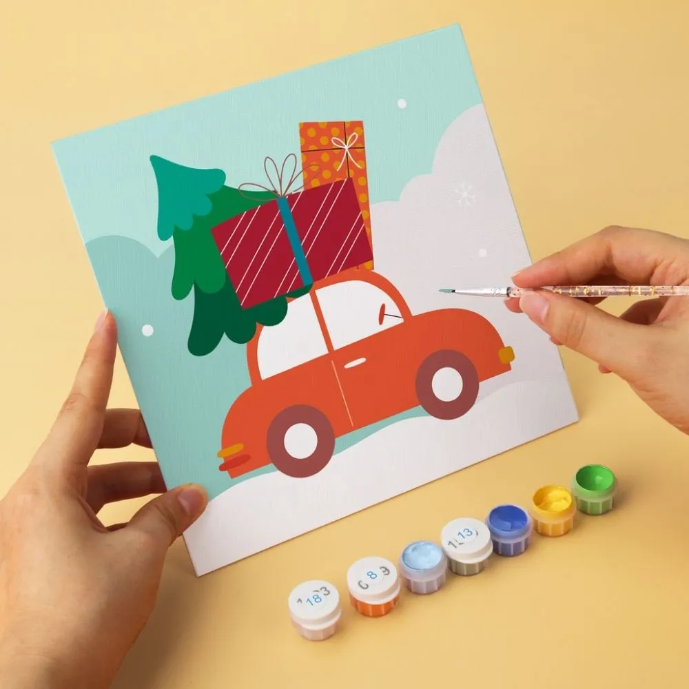 Figured'Art Feestelijke funset mini schilderen op nummer 20x20 cm 6 stuks