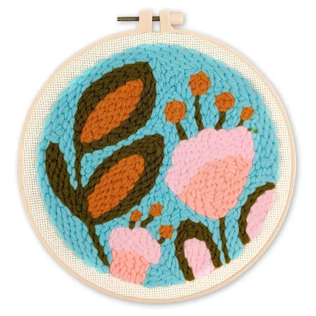 Figured'Art Wilde Bloemen punch needle pakket 20x20 cm wol