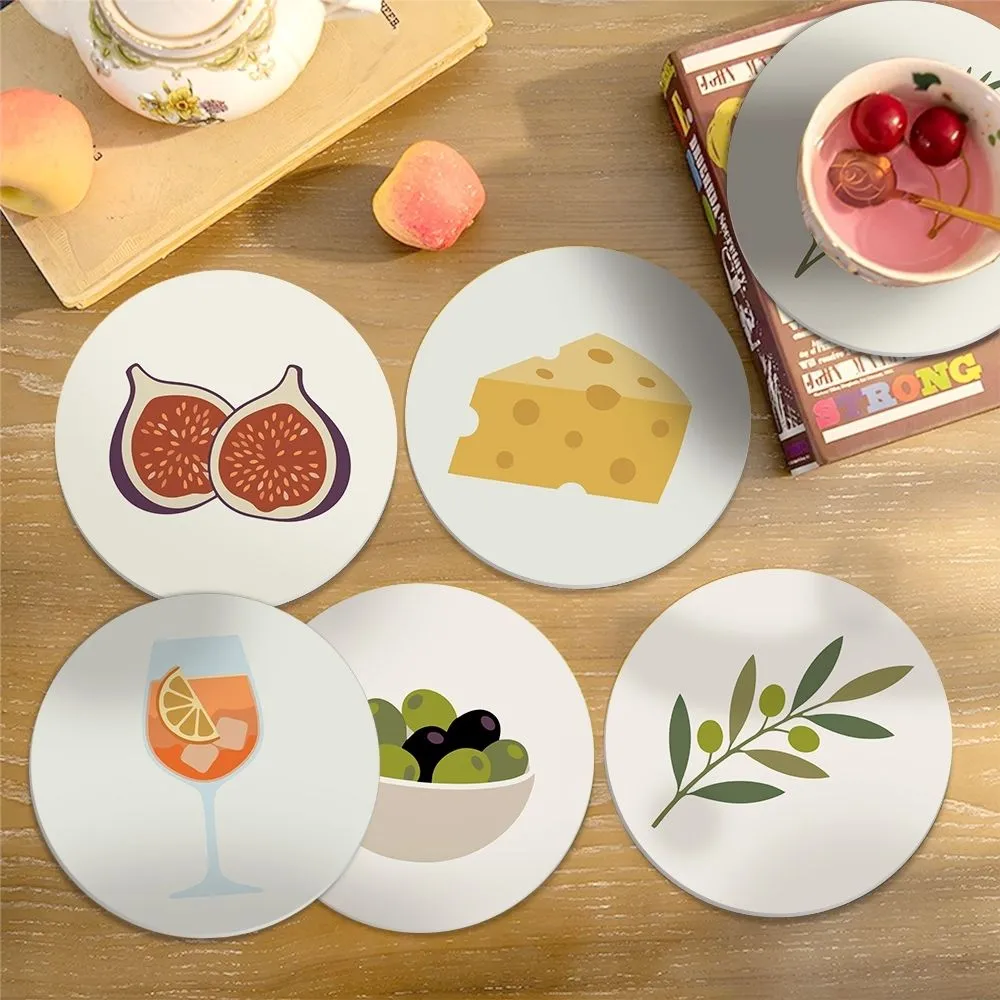 Figured'Art Mediterrane Smaken onderzetters schilderen op nummer 10 cm