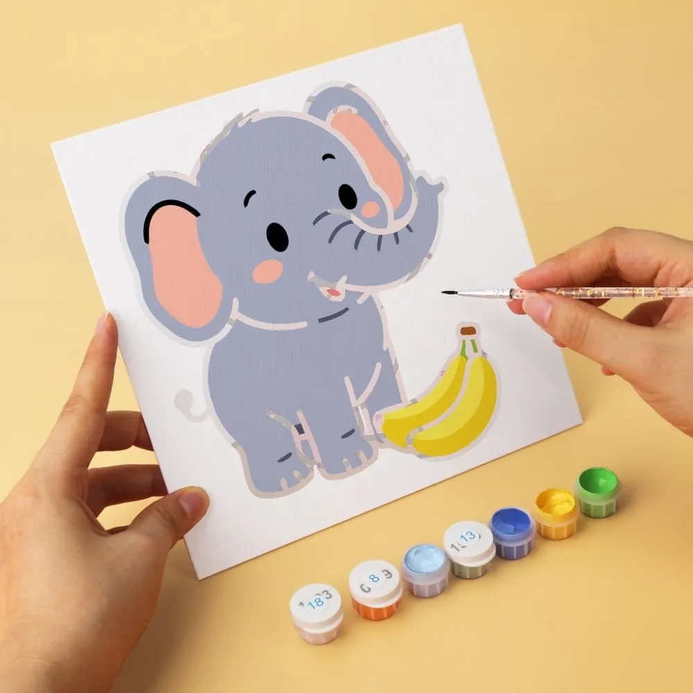 Figured'Art Mini Serie Schattig en hongerig schilderen op nummer 20x20cm 6 stuks