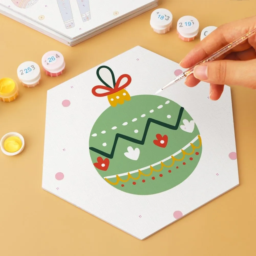 Figured'Art Mini Feestdagen-set schilderen op nummer zeshoek 6 stuks
