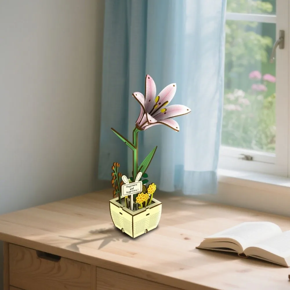 Figured'Art Lelie 3d puzzel hout 51 stukjes