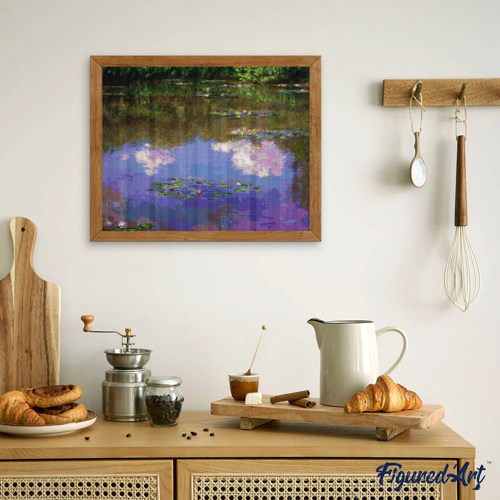 Figured'Art Waterlelies Wolken Monet diamond painting 40x50 cm vierkant