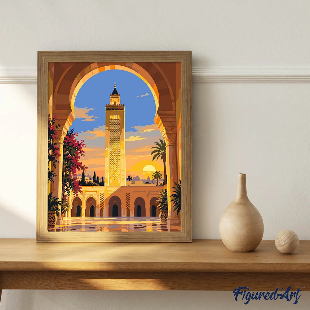 Figured'Art Malek ibn Anas Moskee schilderen op nummer 40x50