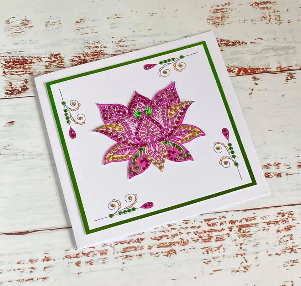 Craft Buddy Crystal Art Lahore Lotus stempelset A6