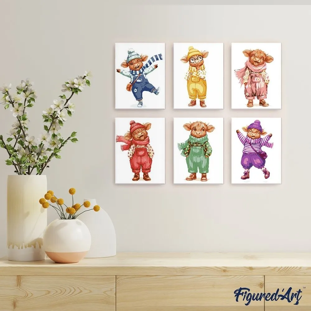 Figured'Art Pastel Boerderijverhalen mini schilderen op nummer 15x20 cm 6 stuks