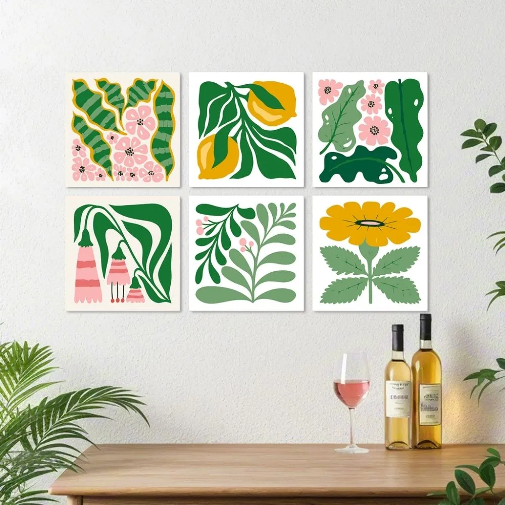 Figured'Art Mini Serie Botanisch vormenpatroon schilderij 6x