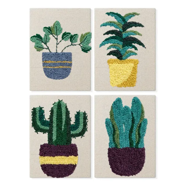 Figured'Art Woestijnplanten punch needle set 4 stuks met frames