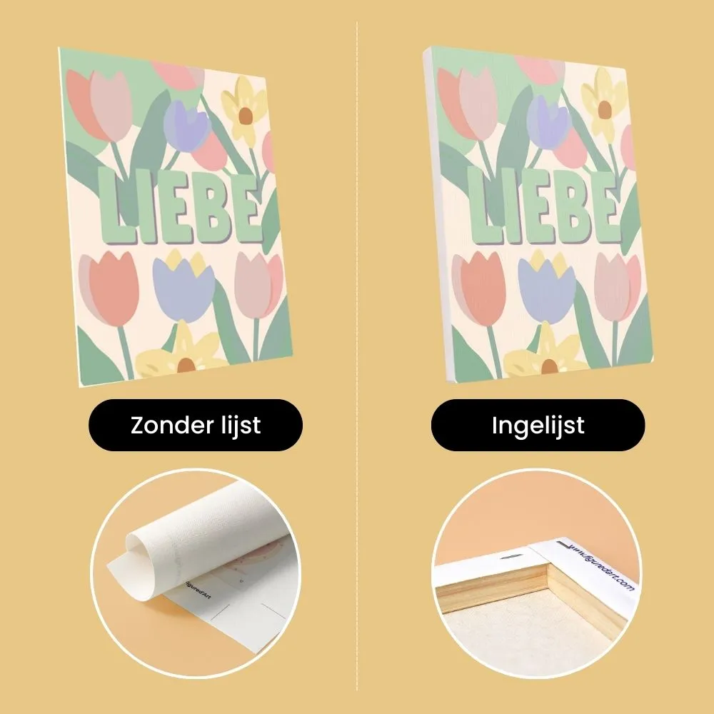 Figured'Art Bloemenliefde 2 mini schilderen op nummer 6 stuks
