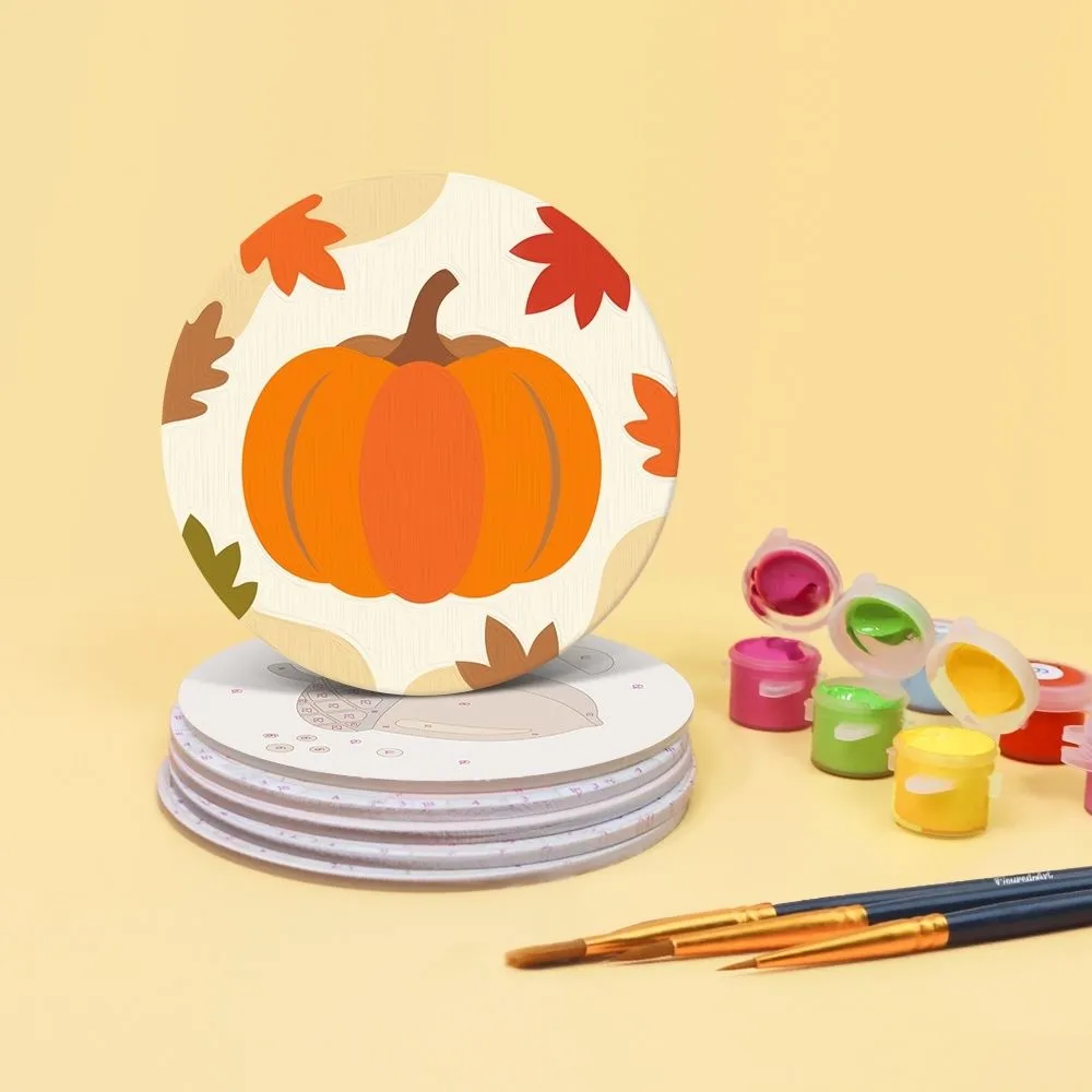 Figured'Art Gezellige herfst onderzetters schilderen op nummer 10 cm