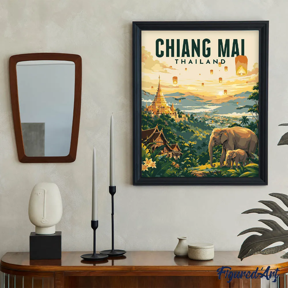 Figured'Art Reisposter Chiang Mai schilderen op nummer 40x50 reizen