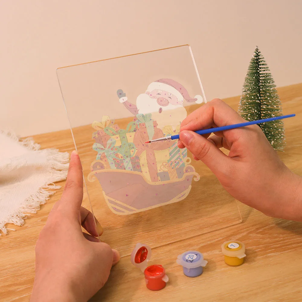 Figured'Art Kerstman 01 Schilderen op Nummer LED 15x20 cm