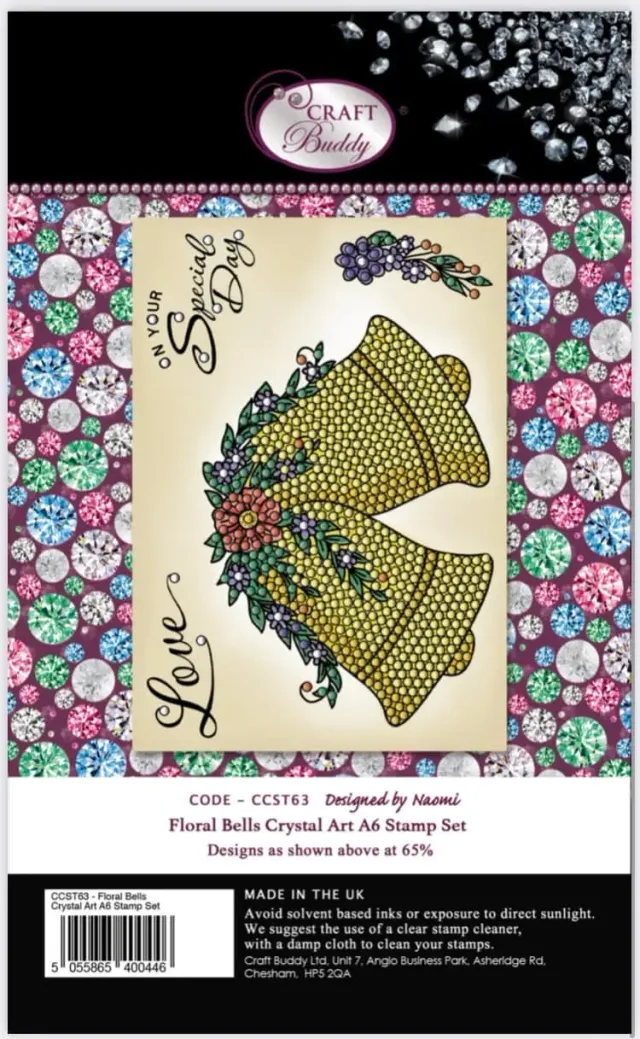 Craft Buddy Crystal Art Floral Bells stempelset A6