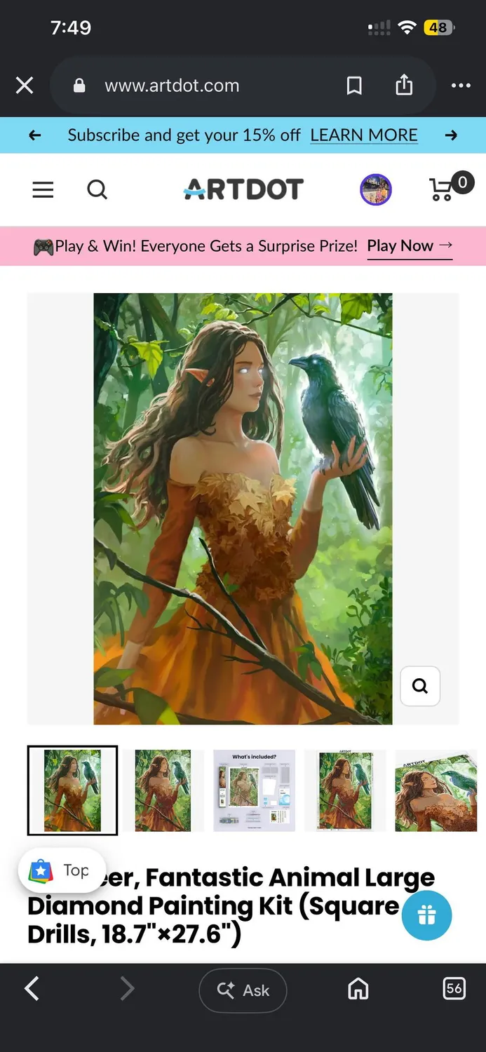ARTDOT The Seer fantasy diamond painting vierkant 47x70cm