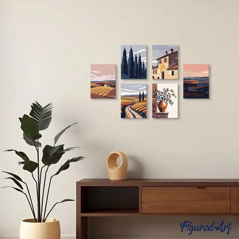 Figured'Art Mini Klassiek Toscane schilderen op nummer 15x20cm 6 stuks