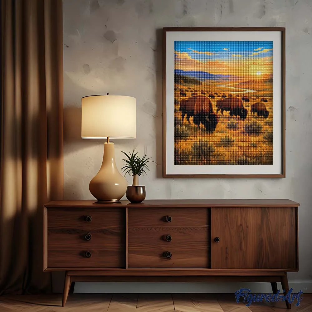 Figured'Art Yellowstone Lamar Valley diamond painting 40x50cm
