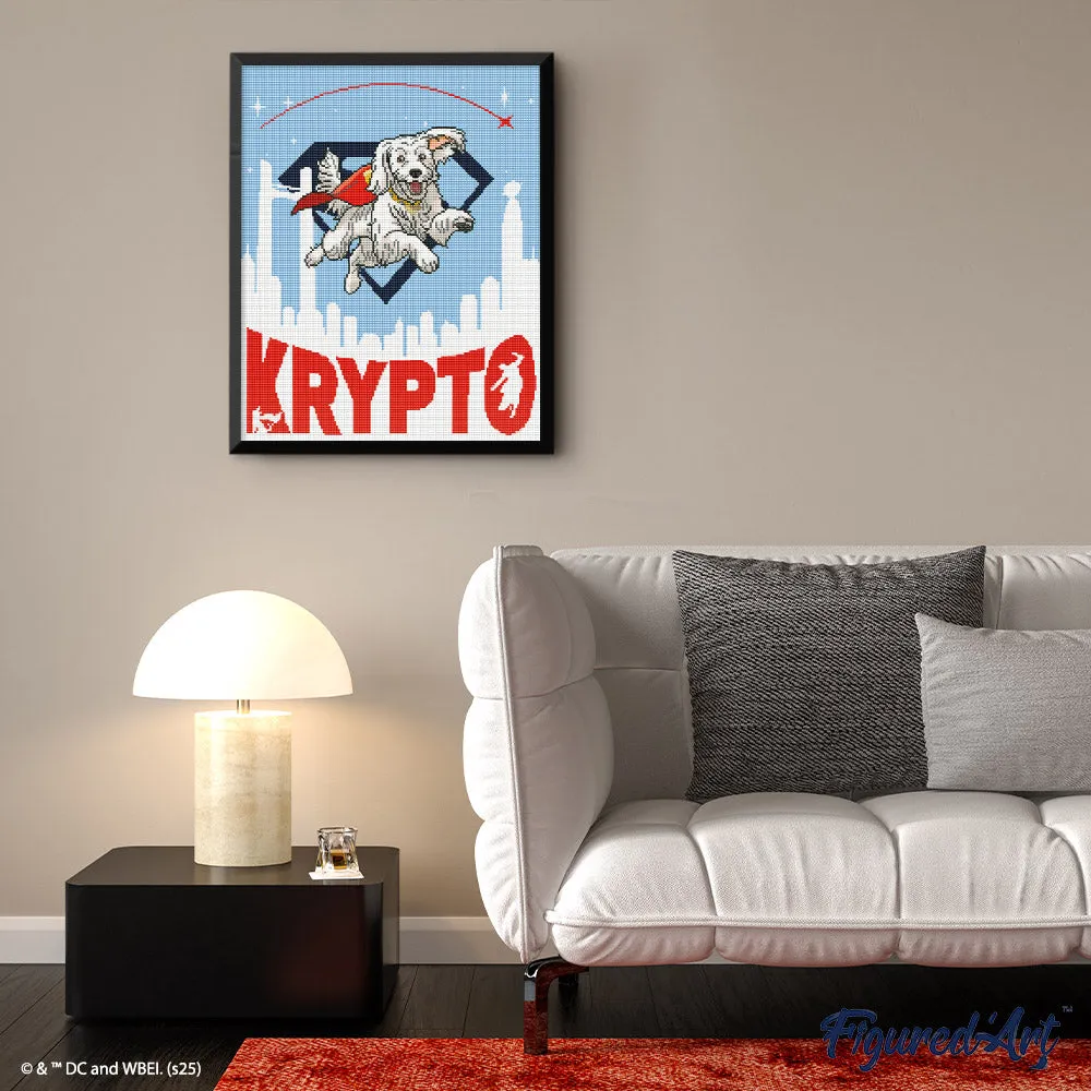 Figured'Art Krypto vliegend - Superman diamond painting 40x50cm