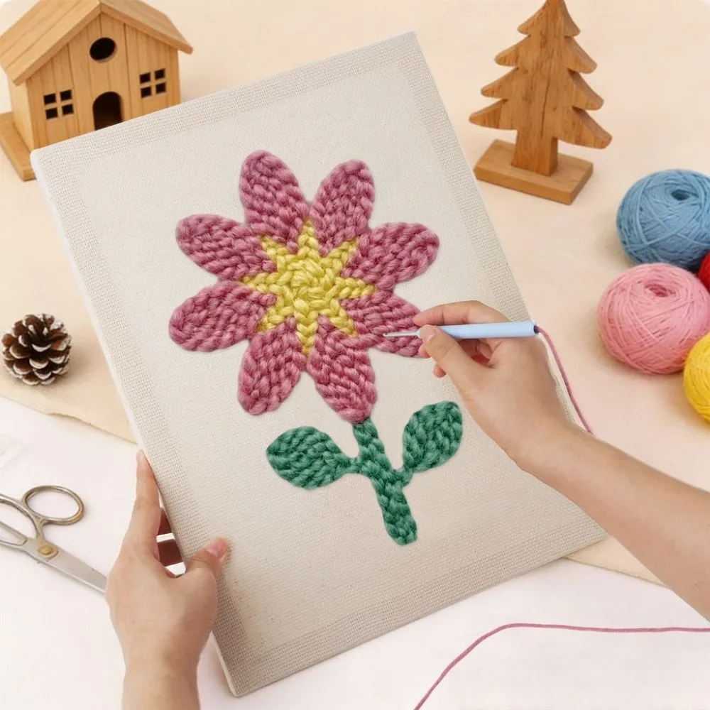 Figured'Art Lente Bloemblaadjes punch needle pakket 20x30cm katoen