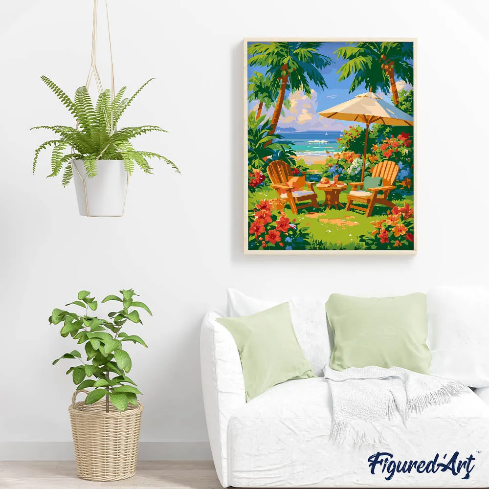 Figured'Art Tropische ontsnapping schilderen op nummer 40x50cm zomer
