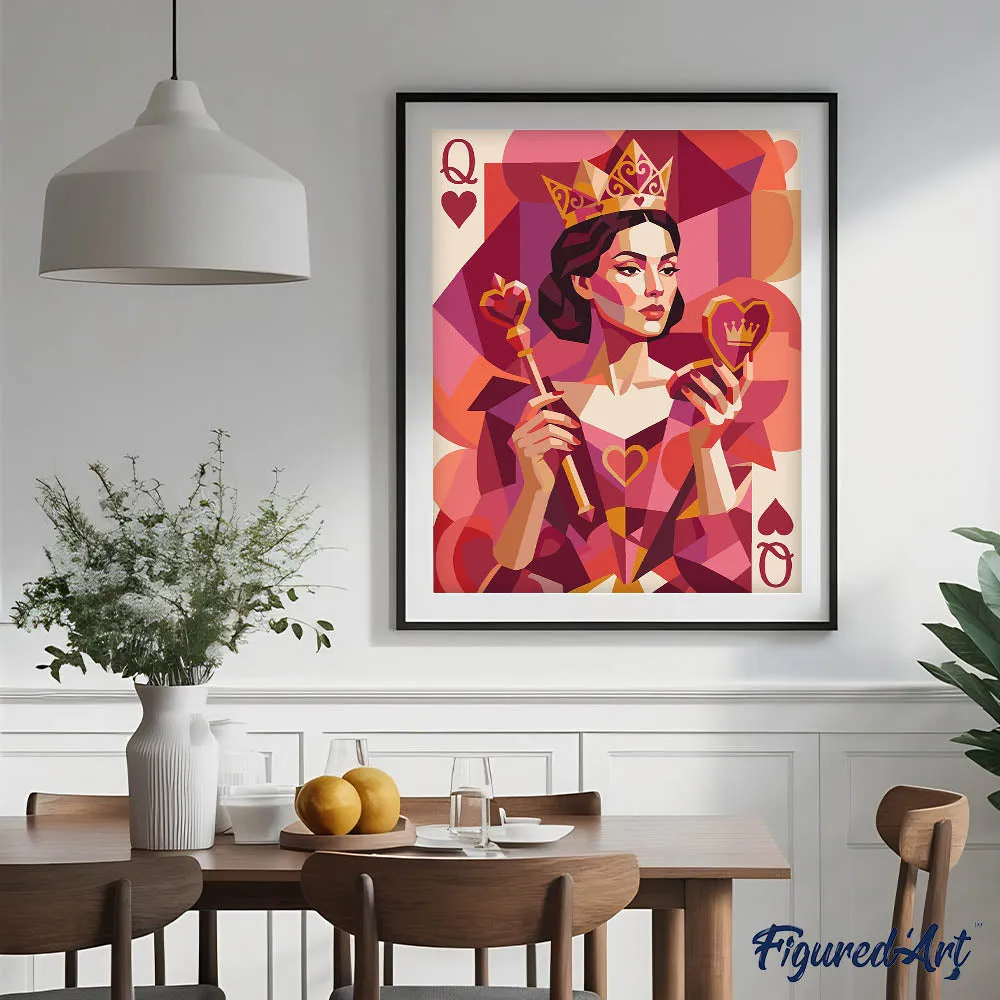 Figured'Art Hartenkoningin schilderen op nummer 40x50 cm pop art
