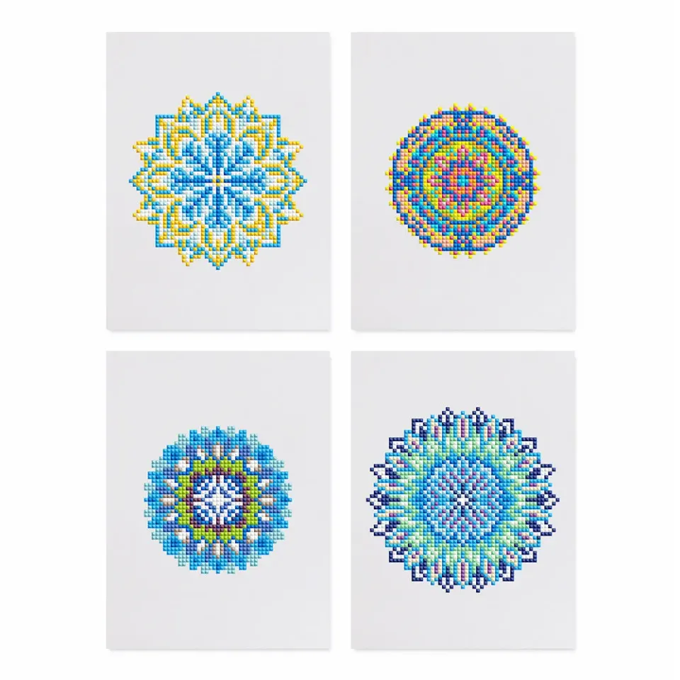 Figured'Art Kristallen Mandala's diamond painting 15x20cm 4 stuks