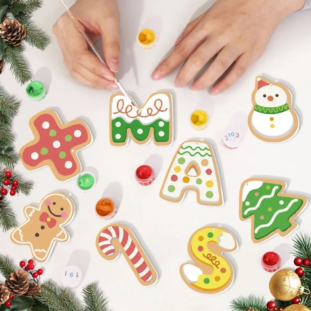 Figured'Art XMAS Letters kerstornamenten schilderen op nummers houten