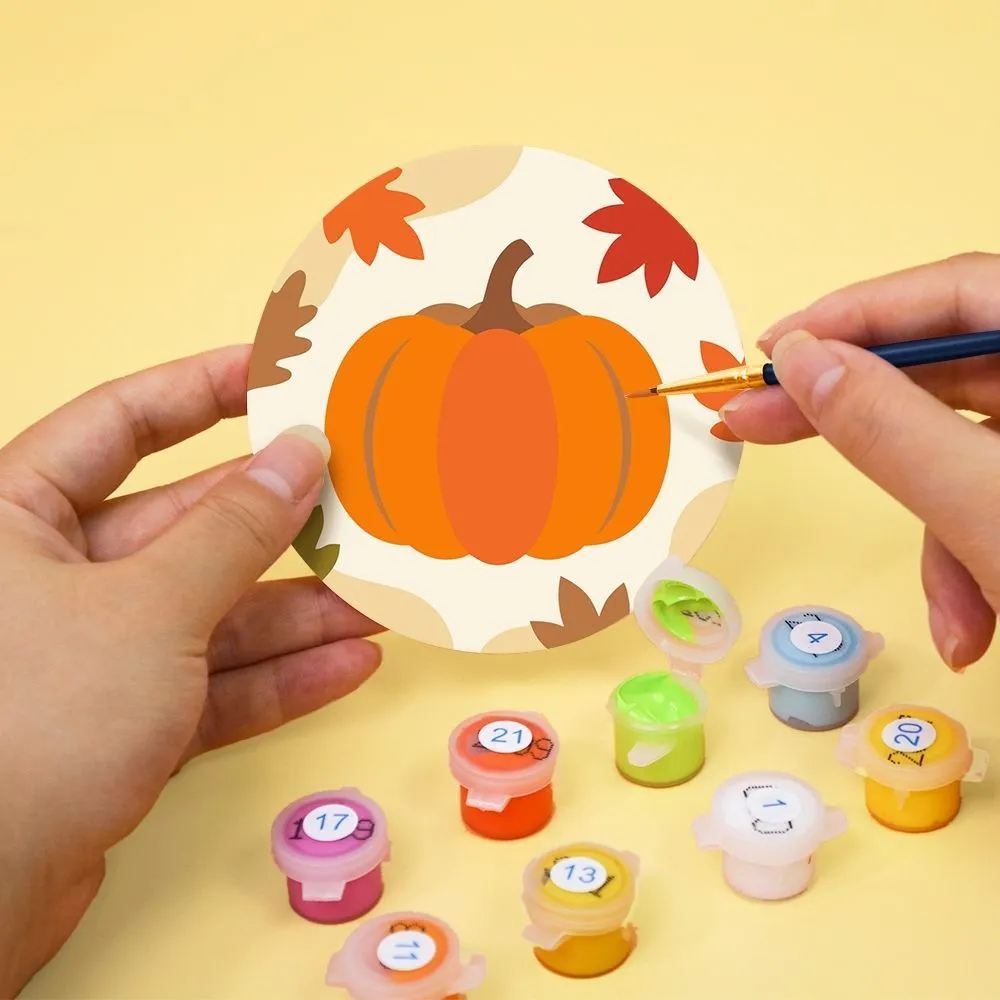 Figured'Art Gezellige herfst onderzetters schilderen op nummer 10 cm