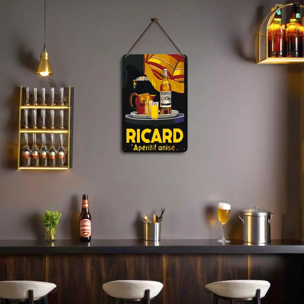 Figured'Art Ricard Aperitief Anijs Zwart metalen poster 30x20