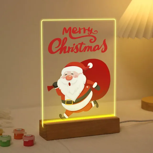 Figured'Art Kerstman 07 schilderen op nummer LED 15x20 cm licht