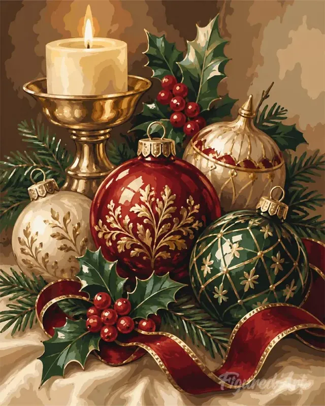 Figured'Art Feestelijke Kerstdecoraties schilderen op nummer 40x50 cm winter