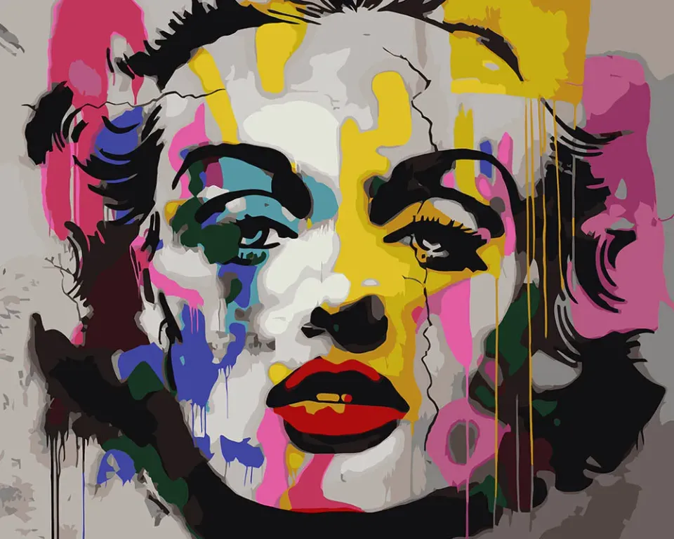 Figured'Art Popart-graffiti portret Schilderen op Nummer 40x50 cm
