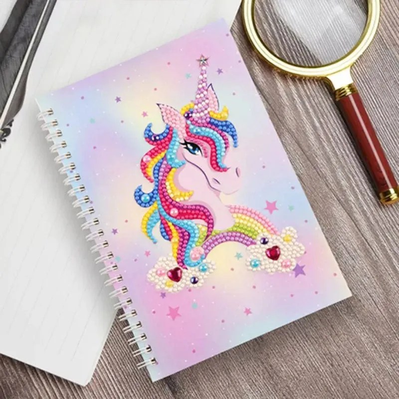 Figured'Art Roze Eenhoorn diamond painting boek A5 60 pagina's
