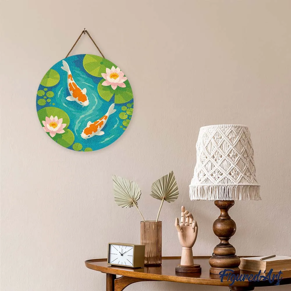 Figured'Art Koivijver diamond painting hout 30 cm ronde steentjes