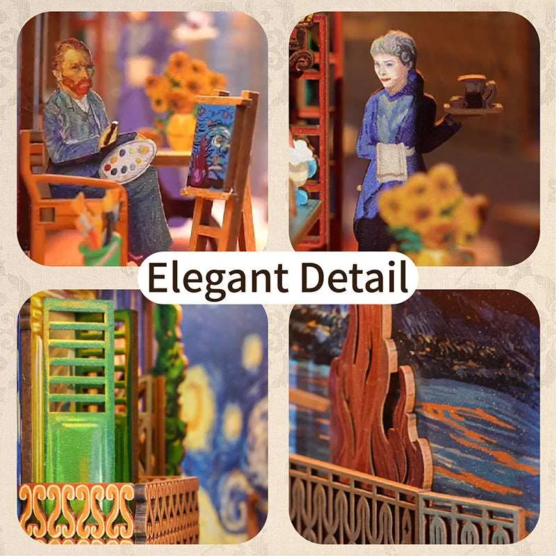 Figured'Art Vincent's Wereld book nook miniatuur 80 stukjes LED
