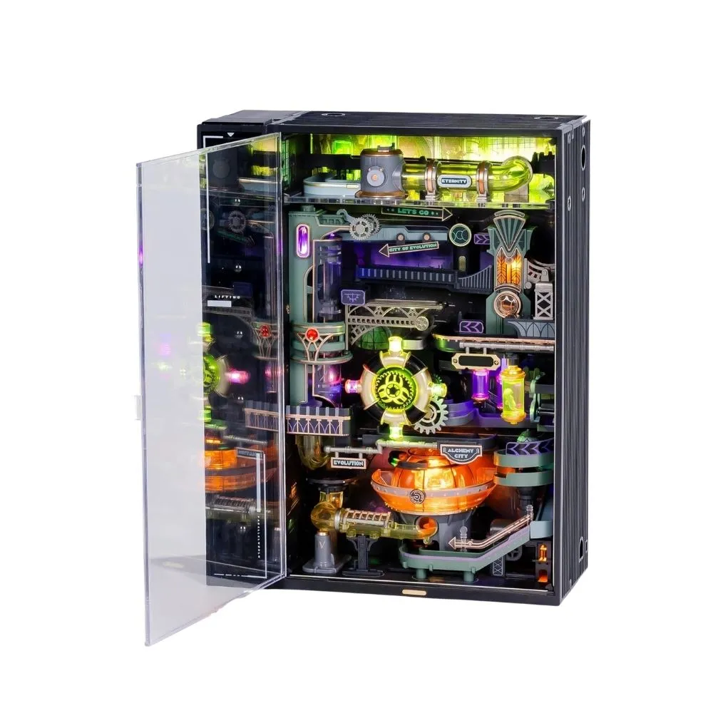 Figured'Art Alchemie-stad 3D puzzel 247 stukjes met LED knikkerbaan