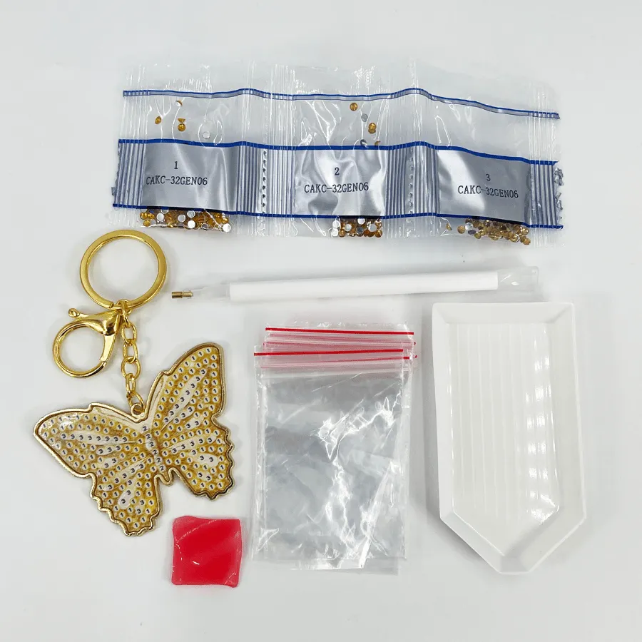 Craft Buddy Crystal Art Bonnie Butterfly sleutelhanger metaal