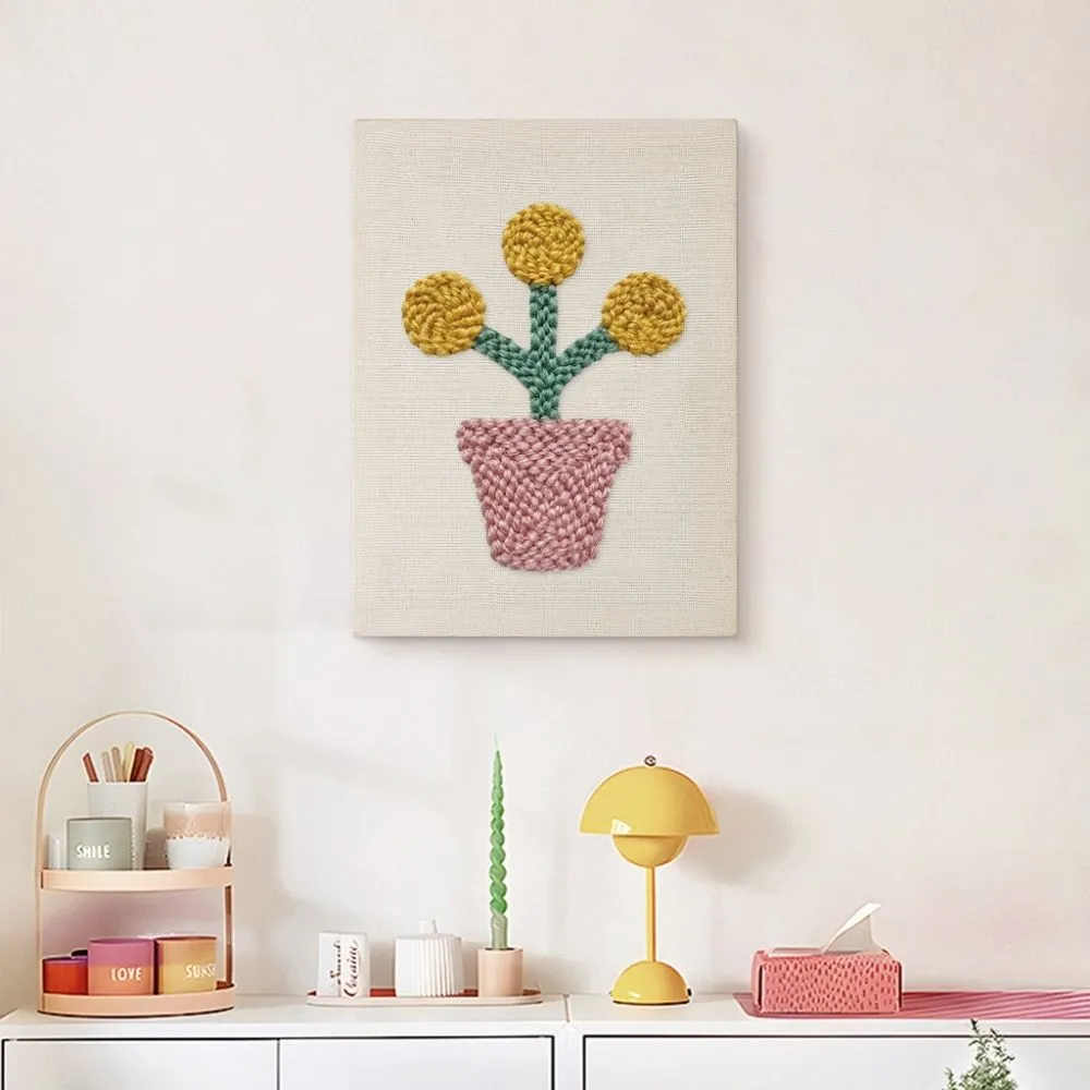 Figured'Art Groene Vingers punch needle pakket 20x30cm katoen