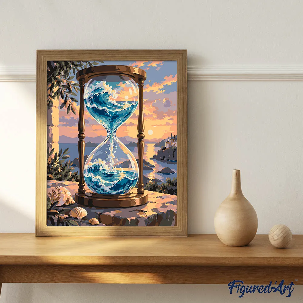 Figured'Art Oceaan Zandloper schilderen op nummer 40x50 cm gemiddeld