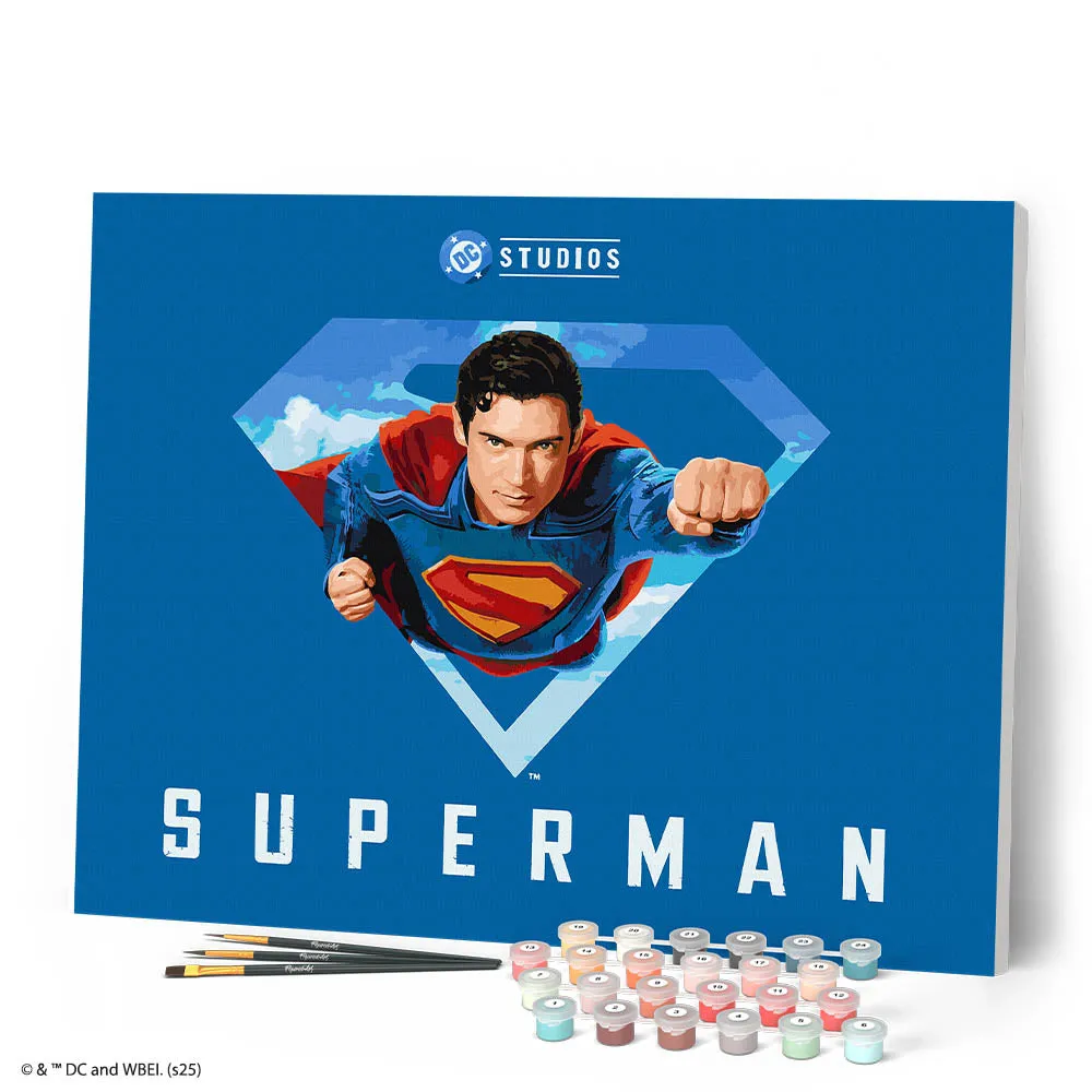 Figured'Art Superman S-schild schilderen op nummer 40x50 cm
