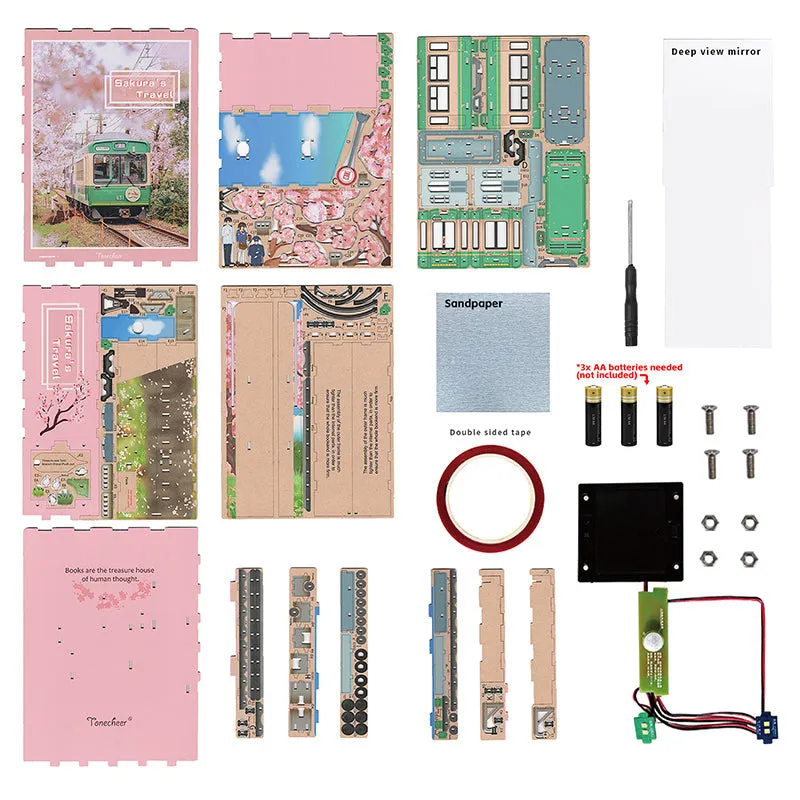 Figured'Art Sakura's Reis Book Nook 24,5x18x8cm trein