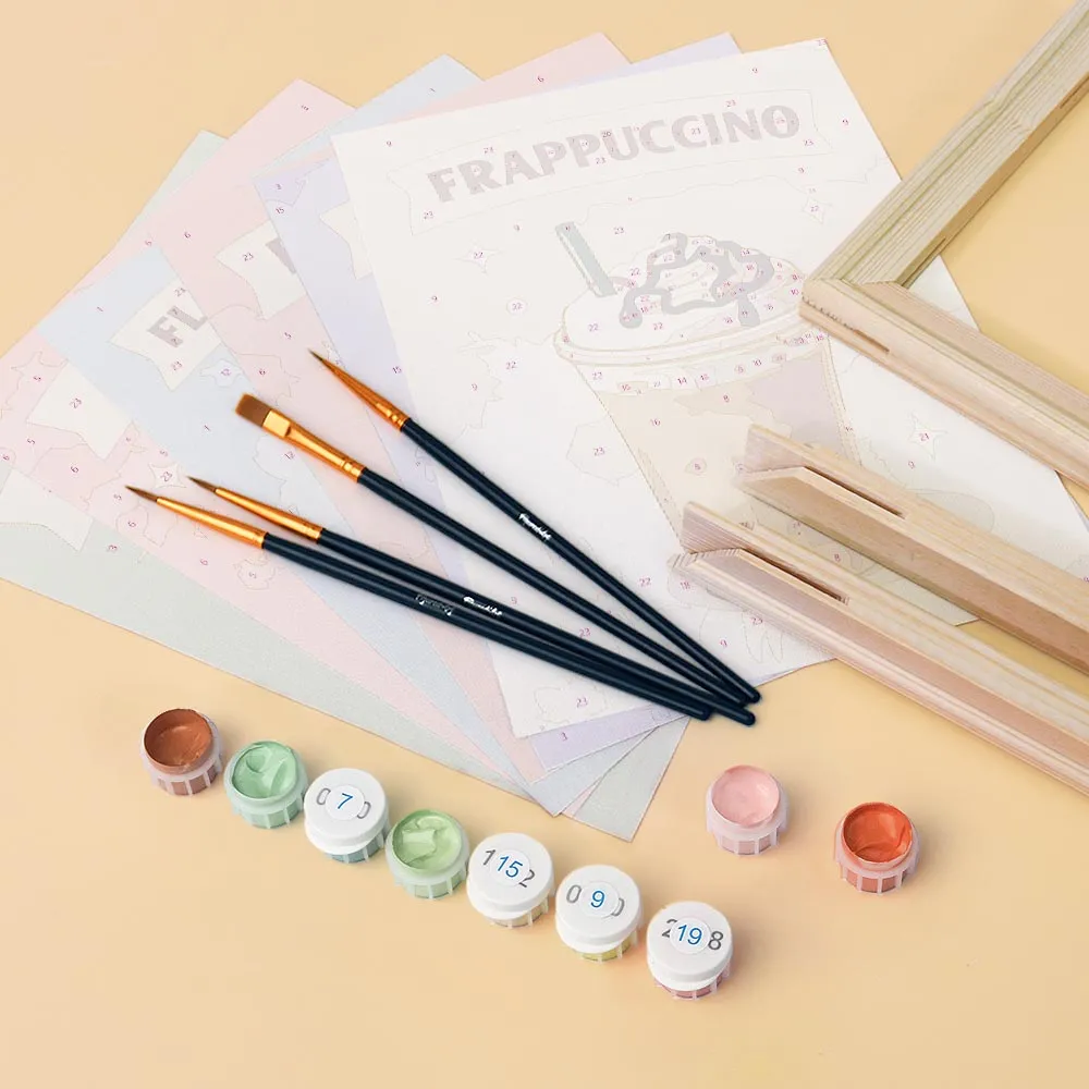 Figured'Art Mini Koffies van de Wereld schilderen op nummer 6 stuks 15x20cm