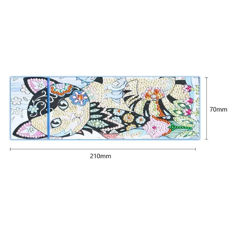 Figured'Art Kat diamond painting pennendoos 21x7 cm opbergbox